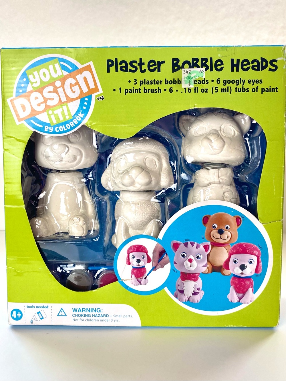 NIB You Design It Plaster Bobble Heads Paint Set By Colorbok